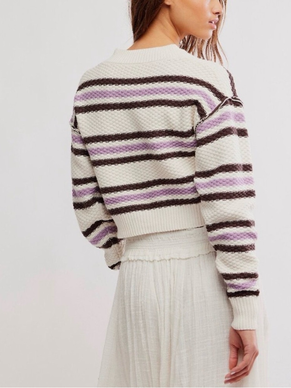 Free People Striped Cardi in Ivory Combo Size Small & Medium NWT - Picture 11 of 12